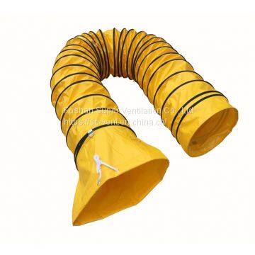 Yellow Flexible Air Ducting Tarpaulin Fabric Air Duct PVC Flexible Air Ducting Air Distribution Duct With Holes photo-2
