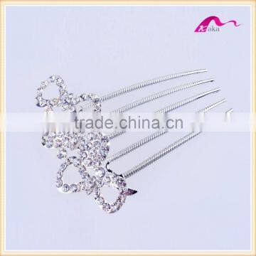 Top Quality Wedding Headwear Twinkle Crystal Bowknot Hair Combs For Women Hair Ornament photo-3