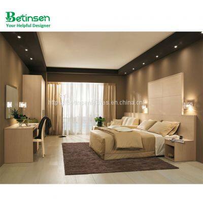 HT011 Enviroment Friendly lacquer wood Modern Hotel Motel room Furniture 3 4 5 stars hotel room set