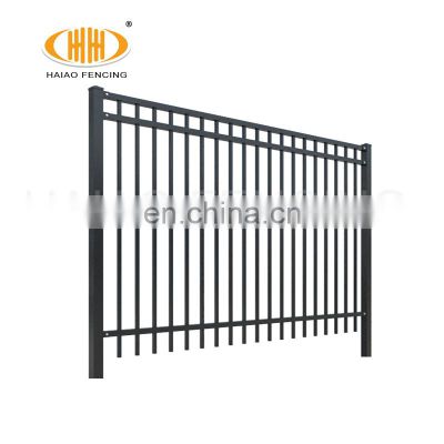 Haiao Fencing Flat Top Tubular Steel Fence Powder Coated Iron Fence Panels