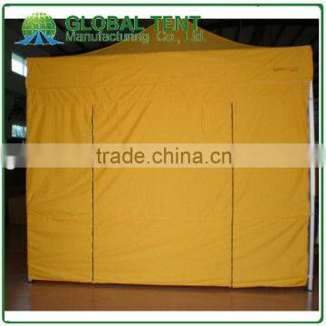 Aluminum Folding Trade Show Tent 3x3m ( 10ft X 10 ft) with Yellow Canopy & Valance(Unprinted), 4 full walls with doors, zipper