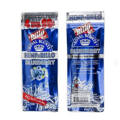 Custom Printed Mylar Foil Laminated Smoking Hemp Blunt Wrap Packaging Pouches For Tobacco