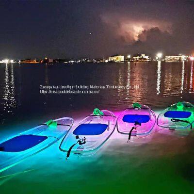 Glow paddle board/LED light clear paddle board/night tour transparent paddle board
