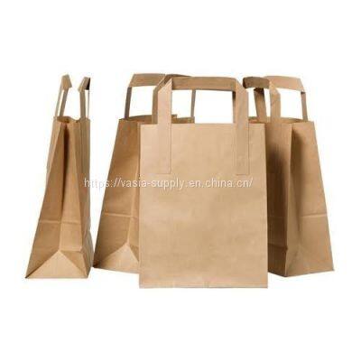 Eco friendly kraft paper bag with handle brown paper recycling packaging bags wholesale custom printed