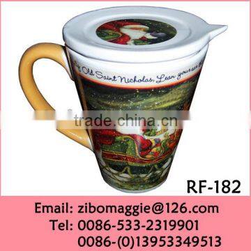 Christmas Designed 2016 Hot Sale Promotion Ceramic Large Beer Mug Not Double Wall Mug