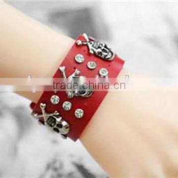 New Style Broader Skull Men Bracelets With Rivet and Studs photo-2