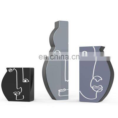 Home Accessories Table Modern Ceramic Abstract Art Decor Face Vase photo-2