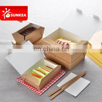 Disposable paper lunch food packing box design