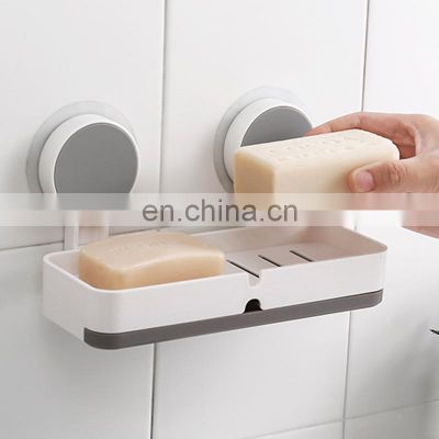 2021 Trending Amazon Bathroom Hard Wall Mounted No Drilling Storage Plastic Soap Box