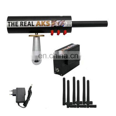 Black The Real AKS Gold Long Range Metal Detector 6 Antennas Plastic Case for Gold Silver Gem Diamond