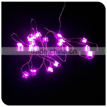 Purple Color Small Butterfly Copper Wire Battery Operated Led Christmas Lights photo-2