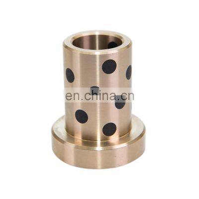 SAE430 OEM Custom CNC Machining Bronze Metal Sleeve Copper Bearing Bushing Brass With Graphite Good Anti-erosion Flange Bushing