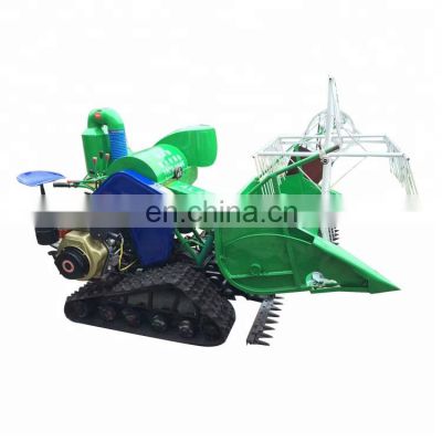 Mini manual wheat and rice combine harvester