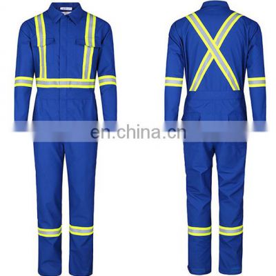 High Visibility Reusable FR Cotton Fire Retardant Clothing with Reflective Tape for Men's Working Safety