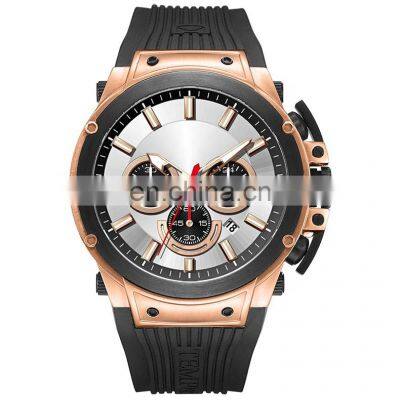 High quality 3 eyes designer watches popular brands your logo chronograph custom watches men wrist