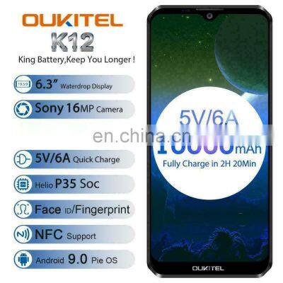Smartphone OUKITEL K12 6.3' avec charge rapide 5V/6A, processeur MTK6765 Octa-core, 6GB+64GB, batterie de 10000mAh, meilleure qualité, Android 9.0, mobile 4G photo-2