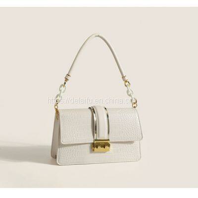 Alligator Pattern Entry Lux Underarm Chain Handbag Small Square Bag for Lady photo-4
