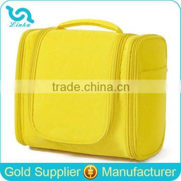 Large Compartments Yellow 300D Polyester Family Travel Toiletry Bag With Handle/Makeup Kit Bag                        
                                                Quality Choice