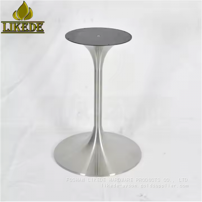 Hot Sale 304# Stainless Steel Table Base Metal Trumpet Tulip Design Outdoor Living Room Bedroom-Coffee Dining Granite Table photo-2