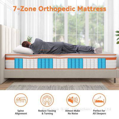 Premium Comfort Memory Foam Luxevan 10 Inch Gel Memory Foam 7 Zone Orthopedic Double Mattress Pocket Sprungs Wave Memory Foam Hybrid - Medium Firm photo-4