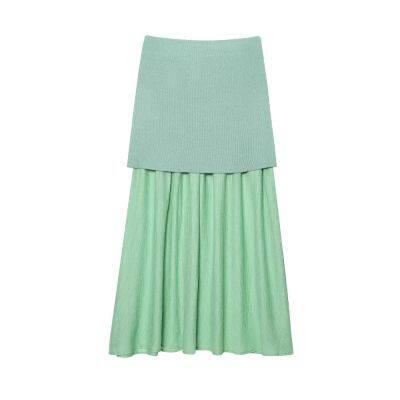 New French Style Simple and Fashionable Button Knit Vest for Women, Pleated and Spliced Skirt photo-3