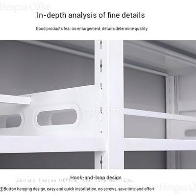 HN-O46 Modular Metal Bookcase for Furniture Wholesalers, Customizable Colors, Snap-on Assembly No Screws, China Factory Direct for Global photo-4