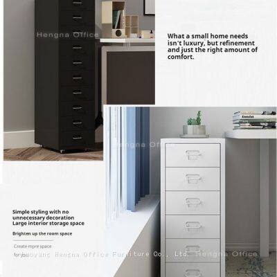 Slim File Cabinet, All-Steel Construction With Silver Metal Handles, Mobile Steel Drawer Unit for Craft Room & Medical Salon, Easy Assembly photo-5