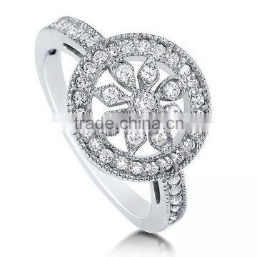 Wholesale Rhodium Plating Amethyst Diamond CZ Wedding Ring photo-5