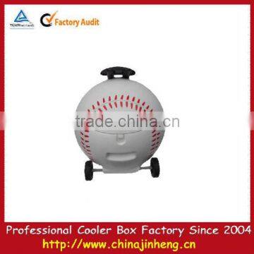 baseball shape cooler on wheel