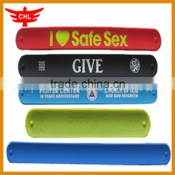 2015 summer hot silicone promotional slap bracelets