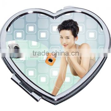 Promotion custom Sublimaiton Heart shape Make-up Mirror