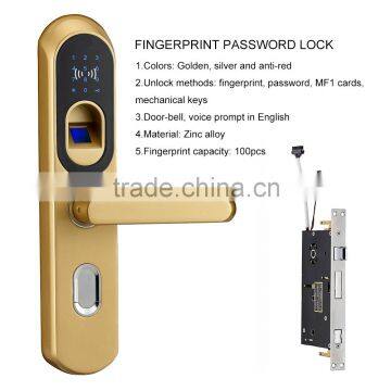 Keyless touch screen smart pin code fingerprint safe home door lock