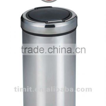 Superior Quality Stainless Steel Body PP Cover Bottom Round Recycling Bin