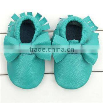 2015 100% Genuine Butter Soft Leather Baby Shoes Baby Moccasins for Promotion photo-4
