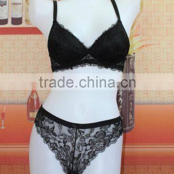 Naughty black sexy lace bra set,transparent women sexy bra set