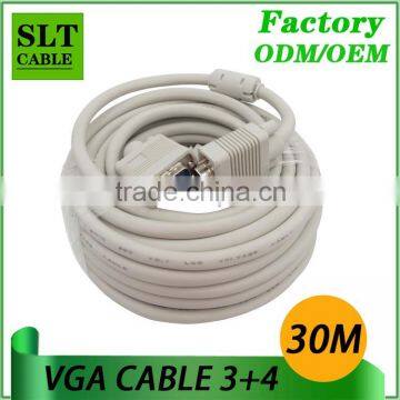 SLT 30M VGA Male to VGA Male Cable 15pin for computer monitor projector laptop hdtv LCD etc multimedia