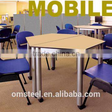 Metal Frame Mobile Trapezoid Table from Chinese market