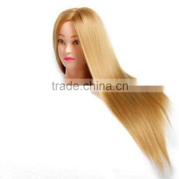 Cheap Factory Price Synthetic Hair Mannequin Head, Long Hair Synthetic Traiing Head Doll