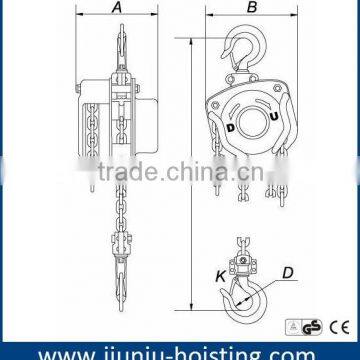 wholesale best quality 3 ton manual chain pulley block