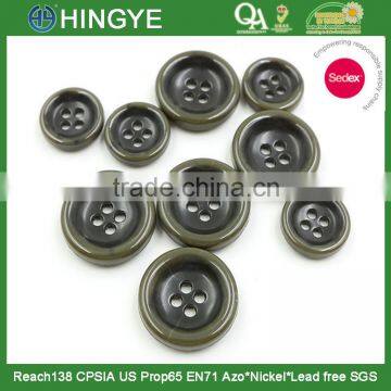 Sedex Audited Factory 2 Pillar imitation corozo 4 holes fire proof urea button, urea button for suit