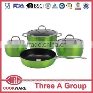 colorful casting aluminum like cookware set with casting handle