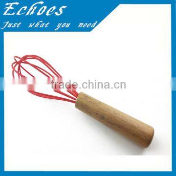 Wood handle silicone whisk