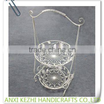 KZ8-06045 Metal Decorative New flexible 2 Tiers Wire Fruit Basket