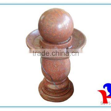 Red Granite Garden Water Fountain Ball