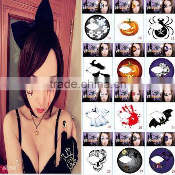 Halloween Eye tattoo sticker pumpkin witch spider designs tattoo kits