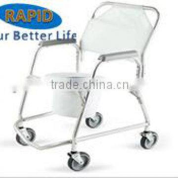 Mobile medical shower chair with wheels