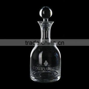 Sodalime high quality frosted decal Handmade chateau wine decanter with stopper