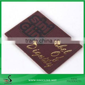 Sinicline Custom made debossed leather label for jeans in different color