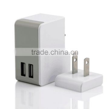 New design 5V 2.5A 2 port usb wall charger plug US / EU / UK / AU adapter customized for cellphone tablet UE