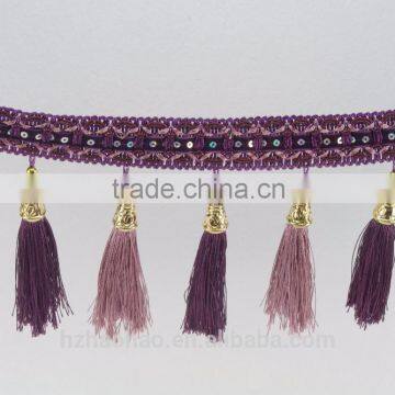 PURPLE AND PINK TASSEL FRINGE